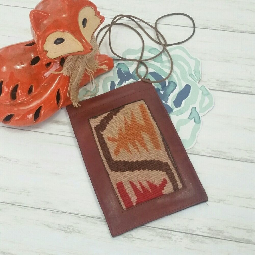 Trade Routes Wool Tapestry and Leather Bag